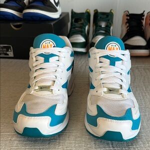 Nike Air Max White and Teal Sneakers